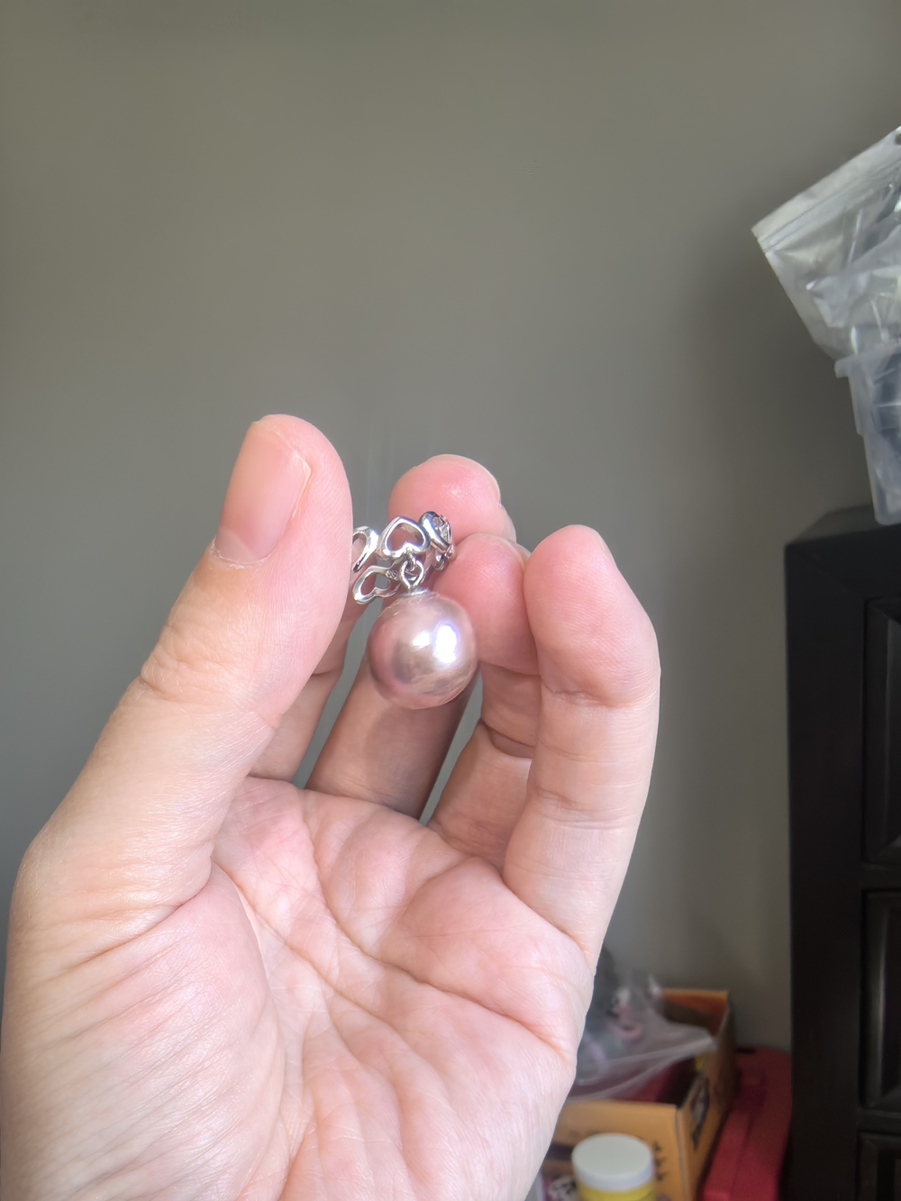 Natrual freshwater Pearl Drop ring - Pink Pearl